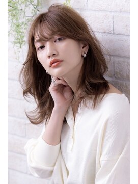 ヘアーアートシフォン 池袋西口店(Hair art chiffon) ダークグレージュシアーカラーレイヤーミディアムカーキベージュ