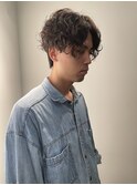 センターパートスパイラル　メンズマッシュ　刈り上げマッシュ