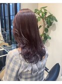 大人ゆるふわラベンダーココアブリーチなしダブルカラー