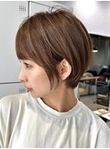 30代40代大人女性/前髪ありショートボブ/ショートヘア/髪質改善