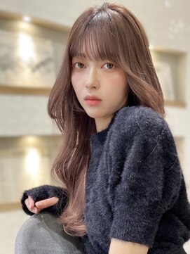 フォンズ(FONS) ピンクグレージュ/韓国風レイヤーカット/お顔周りカット