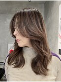 ハイライト エアリーロング バレイヤージュ 美髪 髪質改善 卵形