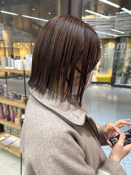 ミィ 表参道(mee.) 切りっぱなしボブ/エアリーロング/美髪/ピンクブラウン/表参道