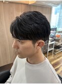 センターパート　ビジネスカット