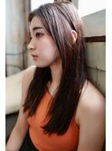 髪質改善大人可愛いストレートロング艶バイオレット20代30代40代