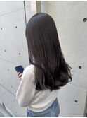 韓国顔まわりレイヤーカットグレージュオリーブベージュブラウン