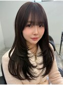 大阪/心斎橋/ココアブラウン/レイヤーカット/透明感/韓国
