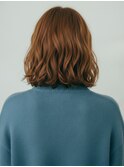 ニュアンスウェーブミディアムヘア20代30代◎前髪あり艶髪赤羽