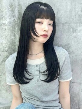 ルーチェ 大宮(Luce) 【髪質改善】黒髪ロング×顔周りレイヤーカット☆地毛風縮毛矯正