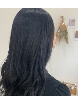 ヘアーデザインスリール(Hair Design THRIRE) ブルーブラック/くすみブルー/韓国風/暗髪カラー/透明感