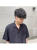 韓国風サイドパートニュアンスマッシュパーマかきあげヘア渋谷