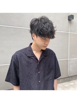 ラナ 渋谷(Lana) 韓国風サイドパートニュアンスマッシュパーマかきあげヘア渋谷