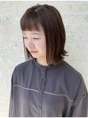 パツっとボブとパツっとバング/ぱっつん前髪/ことりベージュ
