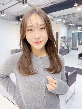 ファンナギンザ(FaNNa ginza) シースルーバング/ブリーチなしカラー/グレージュ/前髪/韓国