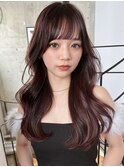 韓国ヘアイメチェンハッシュカット似合わせカットレッドブラウン