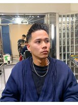 メリケンバーバーショップ フクオカ(MERICAN BARBERSHOP FUK)&nbsp;ハイライトマッシュパーマウルフアッシュブラック