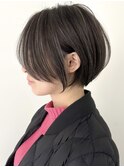 ハイライトバレイヤージュダブルカラーショートカット30代40代