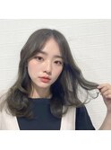 オリーブカラー、セミロング