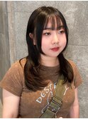 姫カットレイヤーロングミディアムハッシュカット20代30代#21