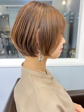 オズ 郡山桑野店(OZ) 郡山くびれショートボブハイトーンボブミルクティーベージュ30代