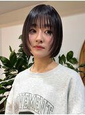 原宿ブリーチなしダブルカラーピンクベージュミディアムボブ20代