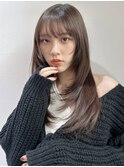 ミニウルフチェリーブラウンブリーチなしレイヤー韓国前髪/大宮