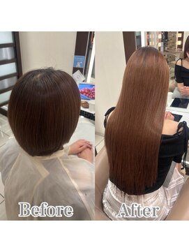 スタイル 横浜(STYLE) 【シェル担当】before/after/ベージュロングエクステ/８０本