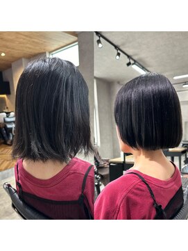 サクラ 岐阜(SAKURA) 縮毛矯正×ボブカット　髪質改善　切りぱなしボブ　岐阜美容室