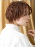 艶感オレンジベージュ小顔丸みショートマッシュ316Z志木10代20代