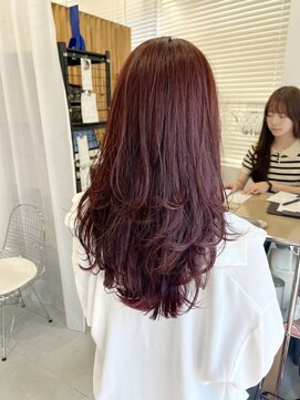 ネオリーブウリ 二子玉川店(Neolive uri) ミディアムヘア暗めカラーデザインカラーフェイスフレーミング