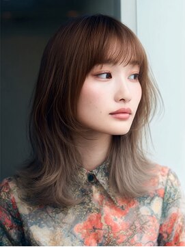 ダル 渋谷/表参道(DAL.) 顔周りカットハッシュカットダークブラウンワンホンレイヤー韓国