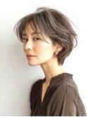 大人ショートレイヤー白髪ぼかし脱白髪染め40代50代60代原宿