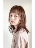 【テラコッタベージュ】前髪ぱっっとセミロング♪