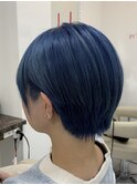 ハンサムショート×クールブルー[錦糸町/錦糸町ブリーチ]