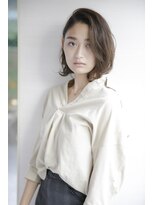 ルルディ バイ アフロディーテ銀座(luludi by APHRODITE)&nbsp;黒髪/グレーベージュ/レイヤーロング/前髪パーマ/銀座