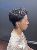 ビジネスツーブロック ナチュラルパーマ センターオールバック