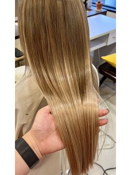 スタイル 横浜(STYLE) ダブルカラー+エクステ/ケアブリーチ/ブロンドベージュ/ロング