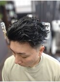 オールバック+パーマ