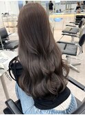 韓国ヘア顔周りレイヤーミルクティーベージュ暗めグレージュ