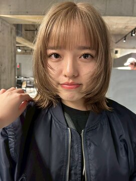 リール(rire) 髪質改善 くびれヘア アプリコットオレンジ ハイライトカラー