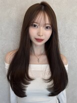 ルームバイシー 新宿(Loom. by Sea)&nbsp;〇〇レイヤーカット×くびれヘア 縮毛矯正/アプリコットオレンジ