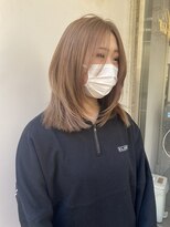 アジールヘア 北千住駅西口店(agir hair)&nbsp;レイヤーカットミディアムパールベージュ北千住