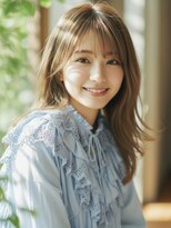 コトナ 越谷店 ロングヘアー/透明感ベージュカラー/小顔ウルフレイヤー/越谷