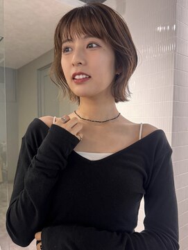 ベイルーム(BAYROOM by HONEY omotesando) くびれボブ／顔周りレイヤー/ミルクティーブラウン