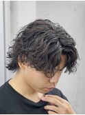サーフカールセンターパート海外風パーマシャドウパーマ