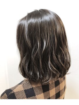 ウノプリール 茶屋町店(unopulir) 【unolog藤波】ロブ×グレージュアッシュ×伸ばし中ヘア