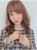 大人かわいいシースルーバングミディアム30代40代50代