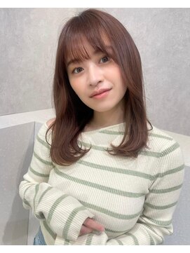 エジョン 幡ヶ谷店(Aejon) 内巻きカール　ミディアムヘア　ピンクカラー