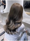ブリーチ無しダブルカラーオリーブベージュレイヤー【chisato】