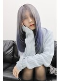 韓国風《ブルーシルバー》ハイトーン/ケアブリーチ/ダブルカラー
